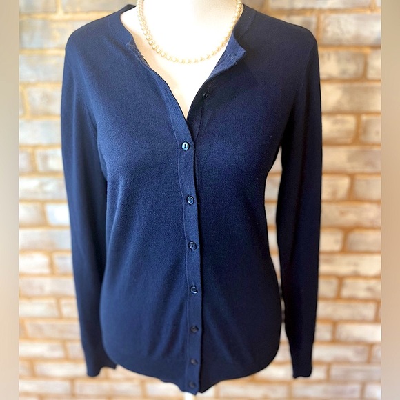 GAP Navy Blue Crewneck Cardigan, Women’s Size Small. - Picture 7 of 7